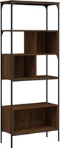 vidaXL - Boekenkast - 5-laags - 76x33x188,5 - cm - bewerkt - hout - bruineikenkleur