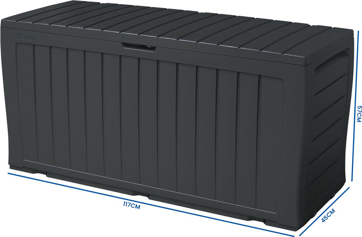 Keter Marvel Plus Coffre de rangement - 270L - 116,7x44,7x57cm - Anthracite