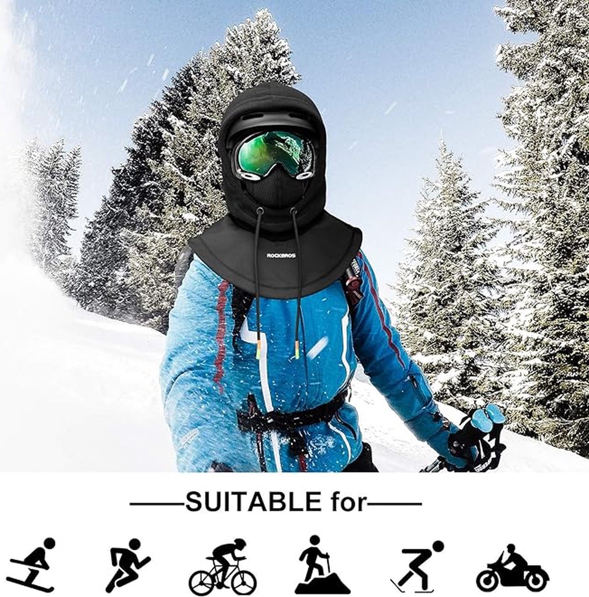 Fleece-Winter-Gesichtsmaske, winddichter Winter-Hals- und Gesichtswärmer für Dam