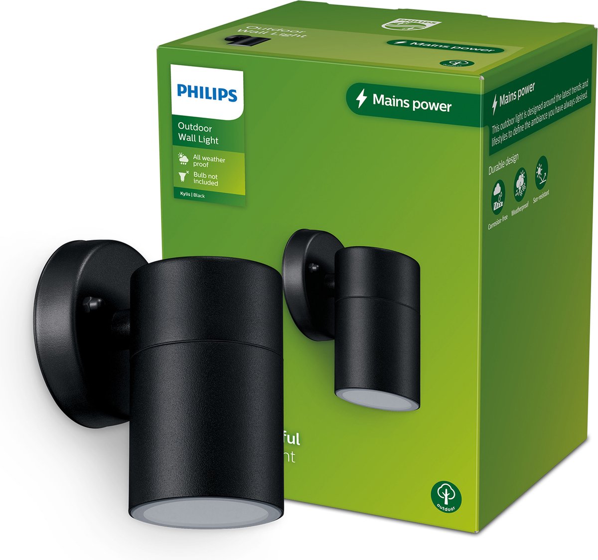 Philips Kylis wandspot - zwart - GU10 fitting