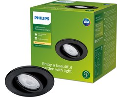 Philips Fresco inbouwspot - zwart - GU10 4,6W