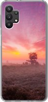 Samsung Galaxy A32 5G hoesje - Paarse tinten in Nederlands landschap - Siliconen Telefoonhoesje