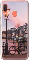 Geschikt voor Samsung Galaxy A20e hoesje - Amsterdam in de schemering - Siliconen Telefoonhoesje