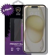 3-Pack MobyDefend iPhone 15 Screenprotectors - Matte Privacy Glass Screensavers - Glasplaatjes Geschikt Voor iPhone 15
