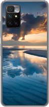 Geschikt voor Xiaomi Redmi 10 hoesje - Zonsondergang bij de Nederlandse kust - Siliconen Telefoonhoesje