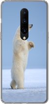 Geschikt voor OnePlus 7 Pro hoesje - IJsbeer - Grappig - Sneeuw - Kinderen - Jongens - Meisjes - Kind - Siliconen Telefoonhoesje