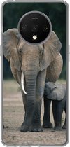 Geschikt voor OnePlus 7T hoesje - Olifant - Dieren - Vlakte - Natuur - Siliconen Telefoonhoesje