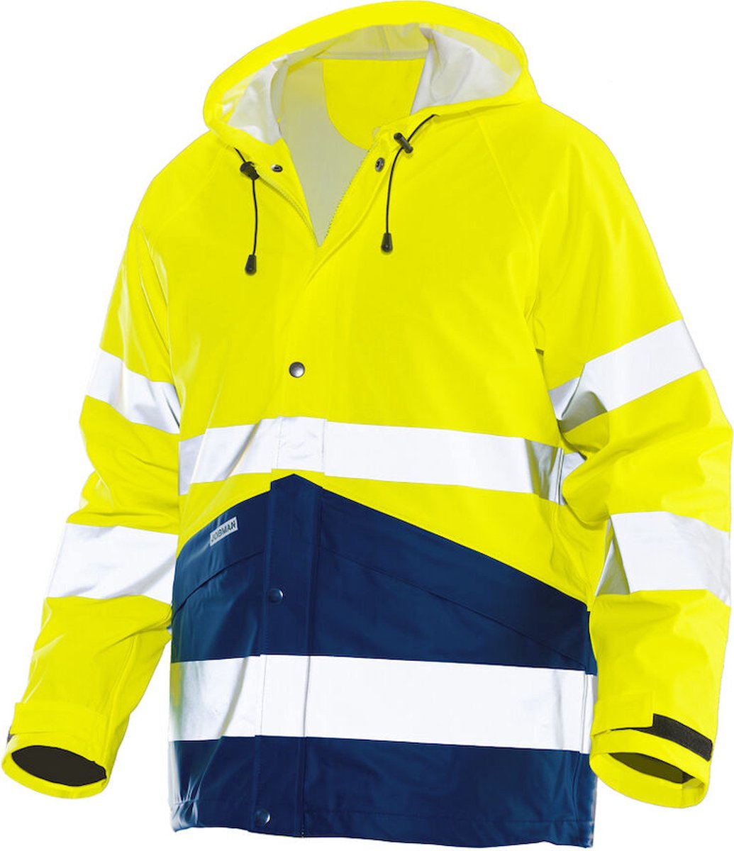 Jobman 1566 Hi-Vis Raincoat 65156658 Marineblauw