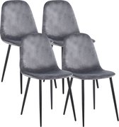 VCM 4er Esszimmerstühle skandinavischer gepolsterter Küchenstuhl Stühle Esszimmer Esstischtisch Rückenlehne Fiolo