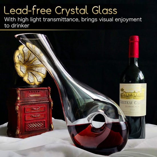 Glazen wijn karaf / decanteer kan 1,7 liter 23 x 20,5 cm - Wijn schenkkan