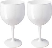 RBDRINKS Cocktailglazen Gin Tonic – Gin Tonic Glazen - Plastic Cocktailglazen – Kunststof Cocktailglazen – Kunststof Glazen – Plastic Glazen – 40cl – Wit – 2 Stuks