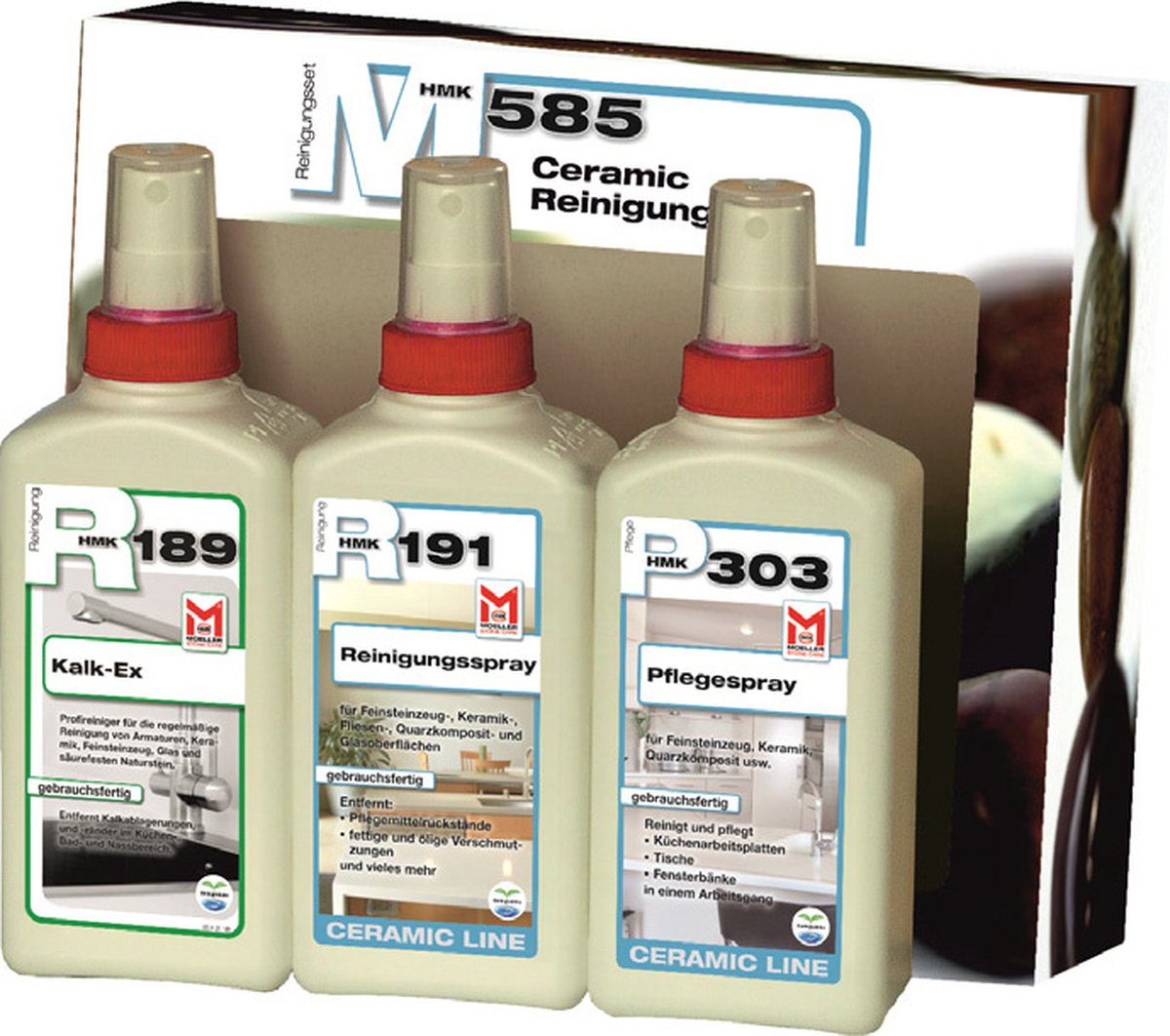 Moeller HMK M585 Keramiek Reinigingsset - 3 stuks - voor dagelijks onderhoud keramische tegels