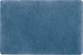 Spirella badkamer vloer kleedje/badmat tapijt - Supersoft - hoogpolig luxe uitvoering - blauw - 40 x 60 cm - Microfiber - Anti slip - Sneldrogend