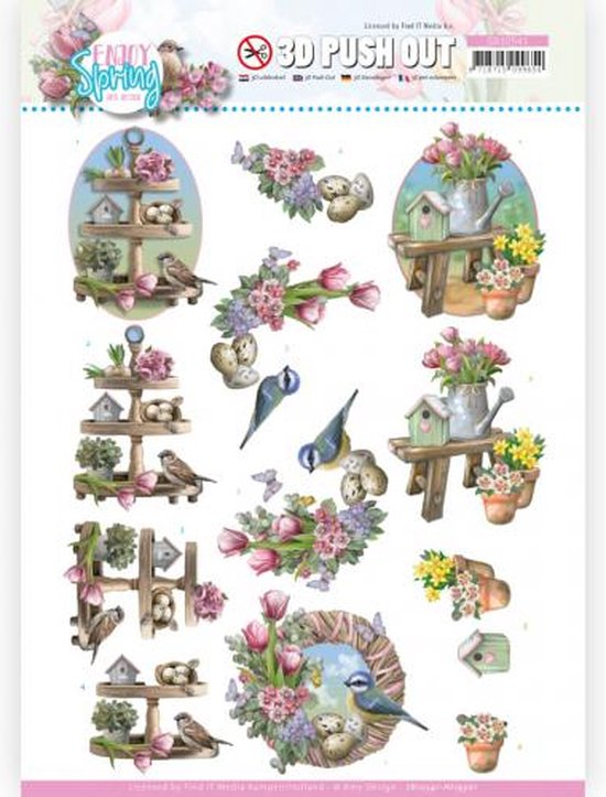 3D Push Out - Amy Design - Enjoy Spring - Spring Decorations