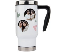 Gepersonaliseerde Thermosbeker met foto - Thermoskan mok met handvat - 500ml - Bedrukte Travel Mug