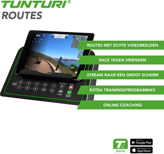 Tunturi Cardio Fit T35 Loopband inklapbaar - Hardloopband met Bluetooth - 12 trainingsprogramma's – Duidelijke monitor – 0,8 - 16,0 km/u - incl. trainings app - EU veiligheid gecertificeerd