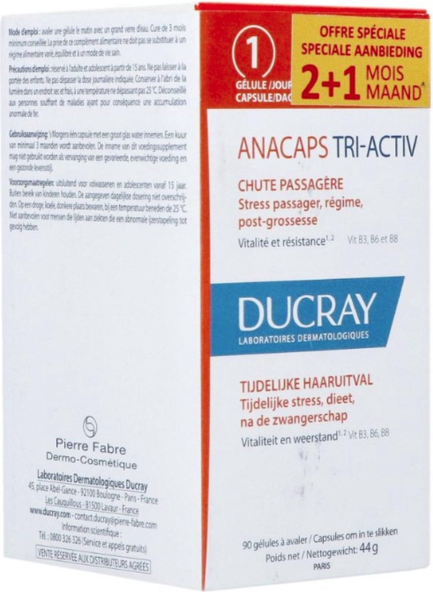 Ducray Anacaps Capsules Tri-Activ Complément Alimentaire 3x30