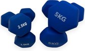 Padisport - Dumbell Neopreen Set 2,5 En 5 - Gewichten Set Halters - Blauw - Gewichten 2,5 Kg - Dumbellset - Halterset - Gewichtjes Set 2,5 Gewichten Set 5 Kg