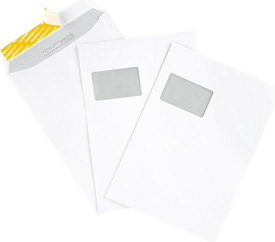 Schäfer Shop Genius Verzendenveloppen, venster, klevend, 120 g/m², C4