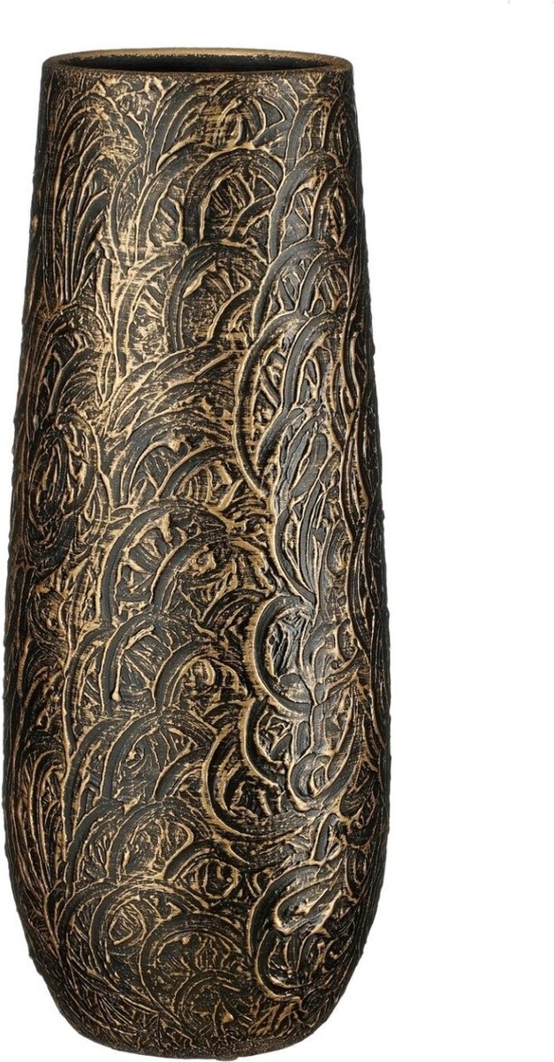Mica Decorations Vaas Arthur - 21x21x55 cm - Terracotta - Goud