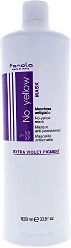 Witte fles met paars label "No yellow mask" Extra Violet Pigment, 1000ml.