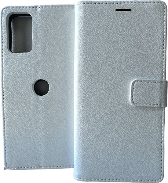 Couverture De Cas De Livre De Portefeuille + 2x Glas De Protection D'écran Adapté à: Motorola Moto G82 5G - Wit