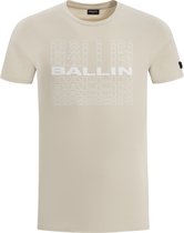 Ballin Amsterdam - Heren Slim fit T-shirts Crewneck SS - Sand - Maat XL