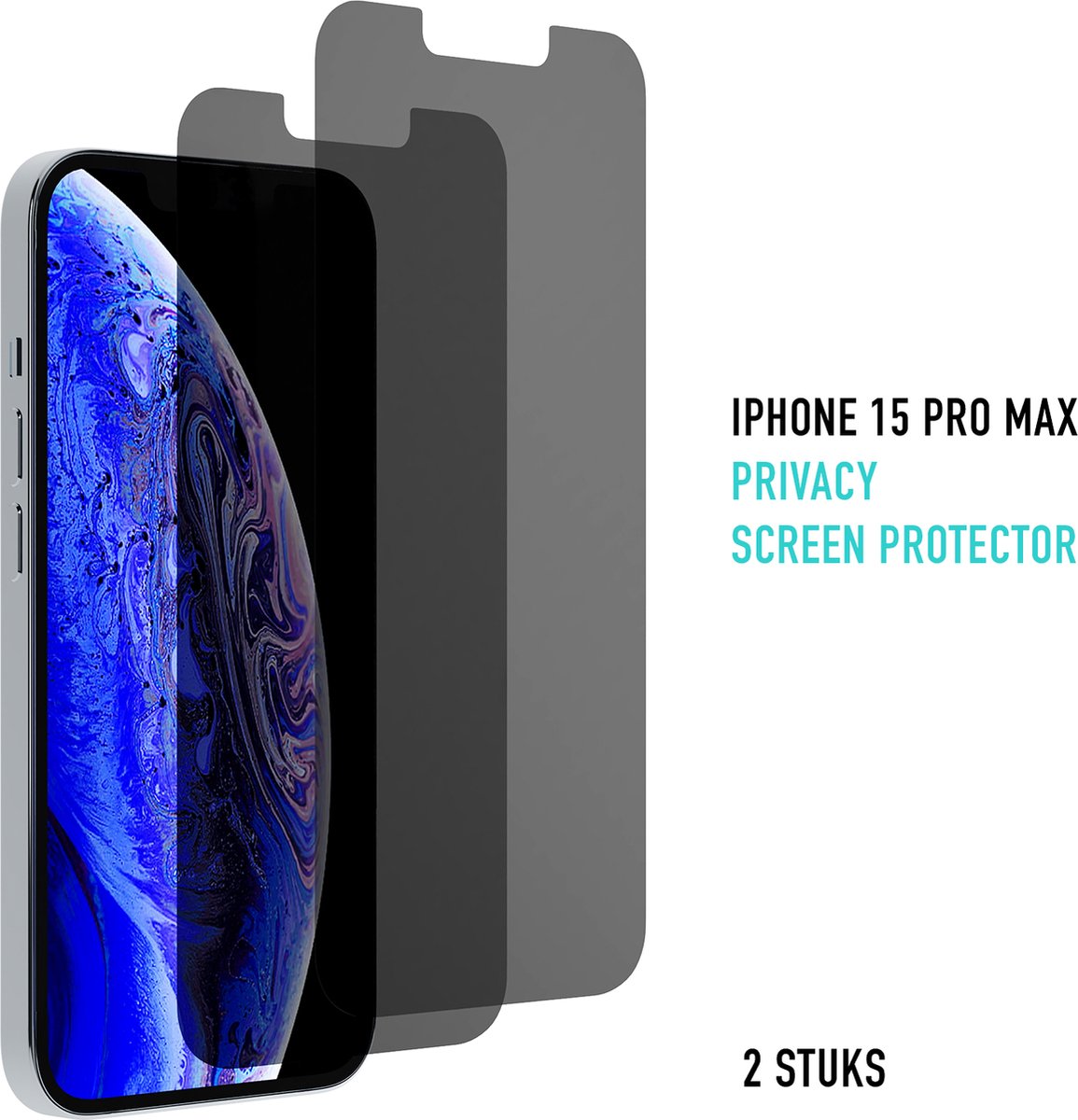 Spy-fy Privacy Screenprotector iPhone 15 Pro Max met Privacy Filter | Two-pack privacy screens | Met installatiekit | Privacy Screen voor iPhone | Brievenbus geleverd
