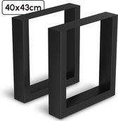Bodo® - Stalen Onderstel Tafel - Tafelpoten - Set van 2 - U bankpoot 40x43 cm - Zwart