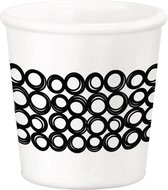 Tasses à expresso de Luxe - rondes blanc-noir - boîte de 12 - belle qualité robuste