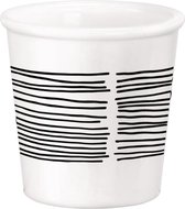 Tasses à expresso de Luxe - lignes blanc-noir - boîte de 12 - belle qualité robuste