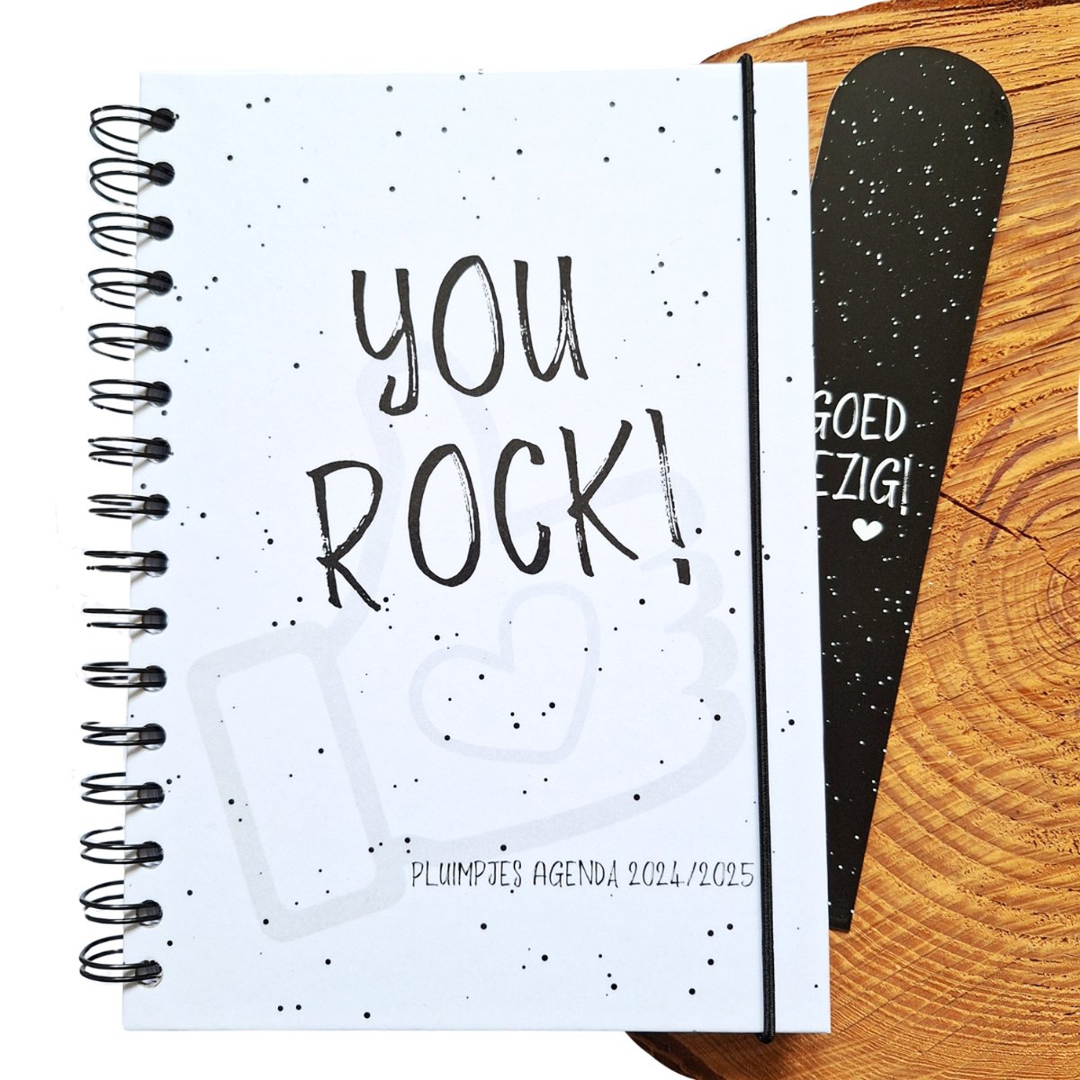 You Rock! Pluimpjes agenda schooljaar 2024/2025 - Hardcover A5 formaat - Liefs op papier
