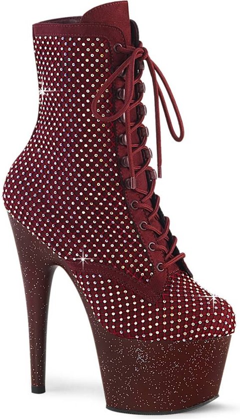 Pleaser - ADORE-1020RM Plateau Laarzen, Paaldans schoenen - US 11 - 41 Shoes - Bordeaux rood