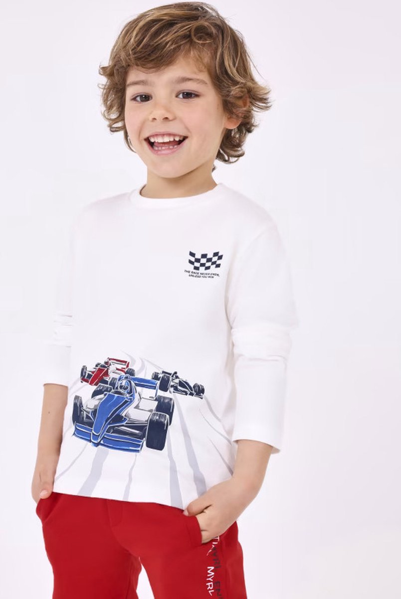 MAYORAL - T-shirt - Maat 92 - Jongens - wit -