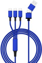 Smrter Câble de charge USB USB 2.0 Fiche USB-A, fiche USB-C, fiche USB-C, fiche USB-C 1,20 m Blauw SMRTER_TRIO_C_NB