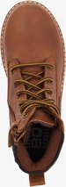 Braqeez leren jongens veterboots cognac/bruin - Maat 34