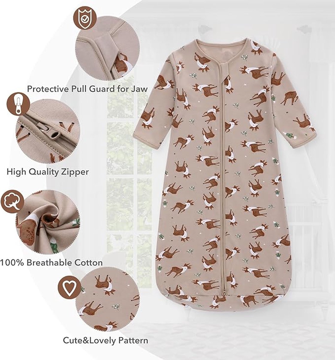 Image of ademend 100% katoen mousseline zachte inbakerdeken | Unisex slaapzak voor babymeisjes en jongens 6-18M