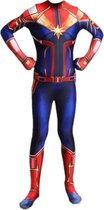 Superheldendroom - Captain Marvel - 140 (8/9 Jaar) - Verkleedkleding - Superheldenpak