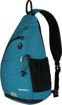 Sling Bag Crossbody Rugzak, schouderrugzak met verstelbare schouderriem, perfect voor outdoorsport, wandelen, fietsen, bergbeklimmen, reizen, blauw (pauw), Slingtas