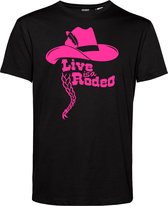 T-shirt Live Is A Rodeo | Carnavalskleding heren dames | Carnaval kostuum | Foute Party | Zwart | maat S