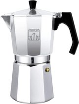 Cecotec Koffiezetapparaat Italiana Mokclassic 900 Shiny. Aluminium koffiezetapparaat, voor alle keukens, 9 koffiezetapparaten, s