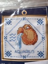 borduurpakket - Sterrenbeelden - waterman - AQUARIUS - inclusief lijst