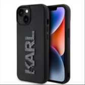 iPhone 15 Plus Backcase hoesje - Karl Lagerfeld - Effen Zwart - TPU (Zacht)