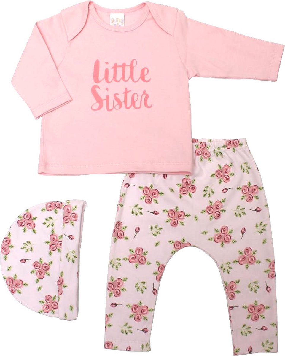Cutey Pie - 3-delige Baby Kledingset - Little Sister - Mt 74