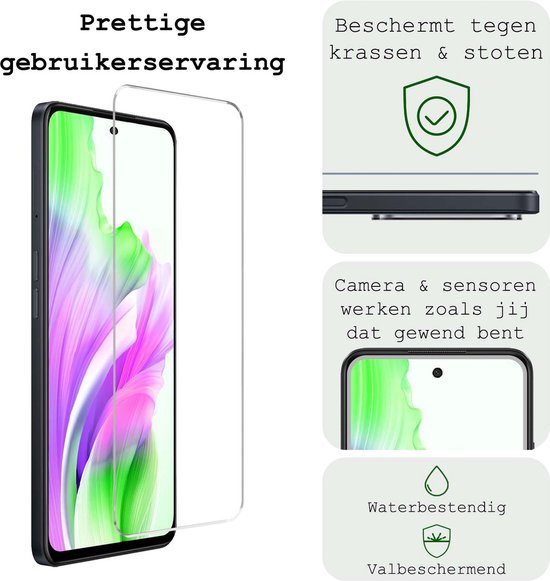 Protecteur d'écran adapté pour OPPO A58 Film de protection d'écran en Tempered Glass - Film de protection d'écran adapté pour OPPO A58 Glas de protection d'écran en verre - 2 pièces