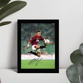 Francesco Totti Kunst - Gedrukte handtekening - 10 x 15 cm - In Klassiek Zwart Frame - AS Roma - Voetbal - Poster Ingelijst - Serie A