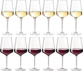 Ensemble de verres à vin Leonardo ( Verres à vin rouge + Verres à vin Witte ) Puccini 12 pièces