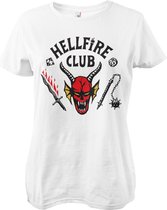 Stranger Things Hellfire Club Girly Tee Damen T-Shirt White-L