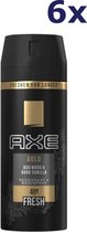 6x Axe Deospray Gold 150 ml