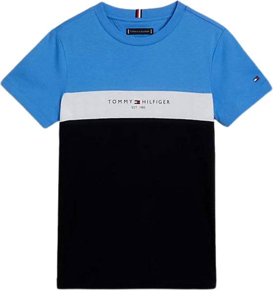 Tommy Hilfiger ESSENTIAL COLORBLOCK TEE S/ S T-shirt Garçons - Blue - Taille 14